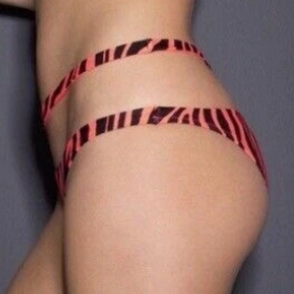 Agent provocateur Tori coral and black zebra bikini bottoms sz 4 $120 - Picture 3 of 7